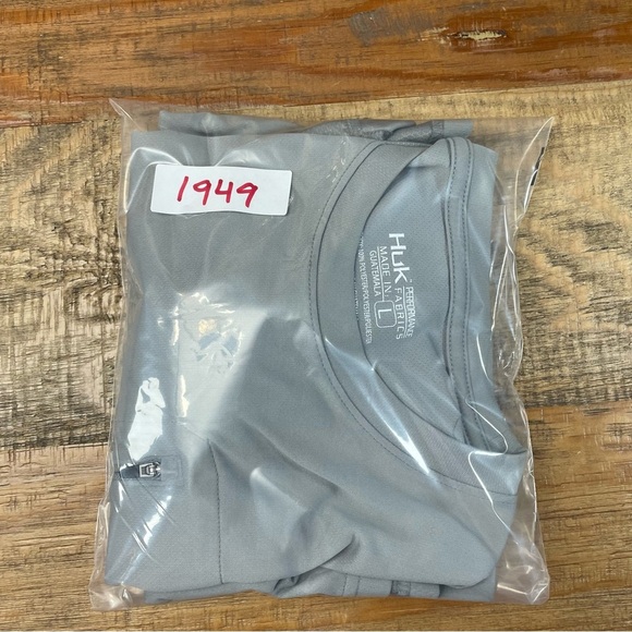 Men's Huk Icon X Long Sleeve Performance Shirt Chest Zipper Pocket Gray L - Picture 8 of 8